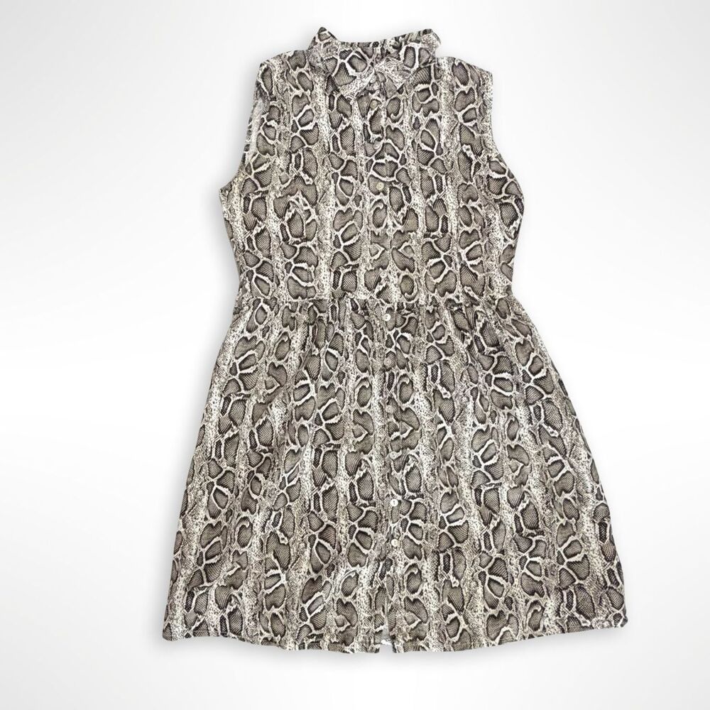 Laura Bianchi 100% Linen Python Print Button Down… - image 3